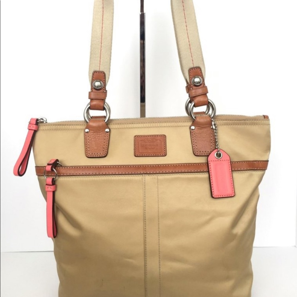 COPY - Coach Champagne Hampton Weekend Nylon Tote